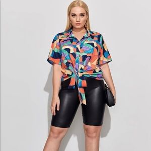 Plus Size Tie Shirt